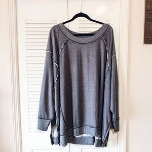 Free People Charcoal Sun Seeker Pullover